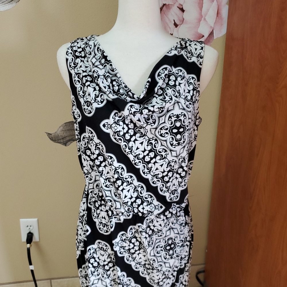 Black Label by Chicos Black and White Dress - Picture 2 of 8